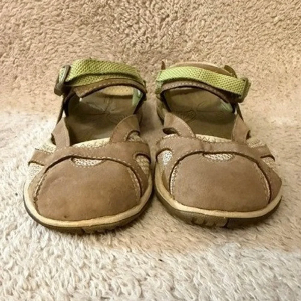 Merrell Azure Wrap Womens Brown Green Leather Mesh Hiking Sport Sandals Size 7